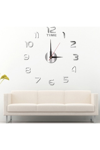 Monyee Akrilik Gecesi Parlayan Sessiz Duvar Saati - Modern Dekoratif Dıy Takımyıldız Desenli 40cm Gümüş Renk Çok Renkli