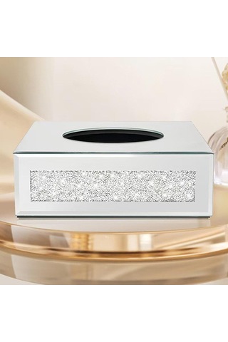 Homyl Mendil Kutusu Kapağı Oturma Odası Dekoru Vanity Tezgahı Gümüş