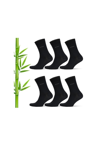 6 Çift Kutulu Bambu Premium Klasik Erkek Çorap