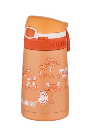 Shamobo 2li Set Pipetli Çelik Termos 350ml -6 Saat Isı Yalıtımı- Turuncu-Mor