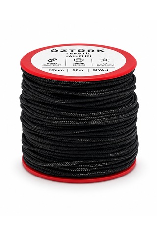 1.7 Mm Jaluzi, Stor Ve Katlamalı Perde İpi 50 Metre Polyester Siyah