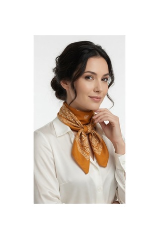 Mollycrush Unisex Turuncu Şal Desenli Bandana Günlük Saç Aksesuarı, Boyunluk Ve Outdoor Fular Turuncu