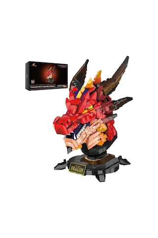 Jm Bricklayer Dragon Head Yapım Seti, 2713 Parça, Ejderha Başı Yapı Blokları, Ofis Ve Çalışma Alanı Dekorasyonu Parçalı Setler