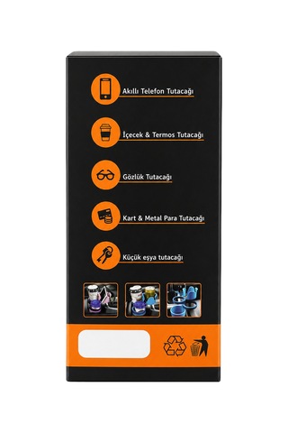 Araç İçi 4'lü Çok Fonksiyonlu Bardaklık Ve Organizer - 360 Dönebilir İnfura