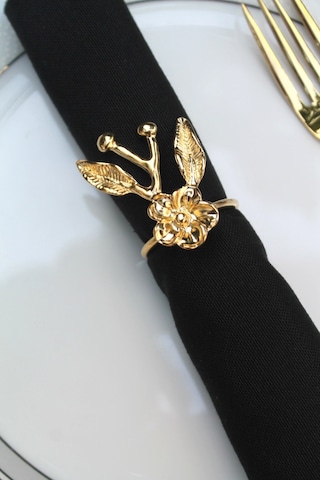 6 Adet Gold Japon Gülü Modern Metal Peçete Halkası