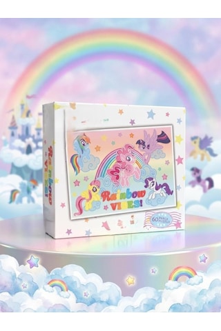60 Parça Puzzle İle Sihirli Unicornların Dünyasında Gökkuşağı Macerası Eğitici Puzzle