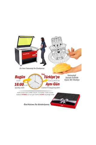 Hamsa Fatma'nın Bereket Eli, Fatma'nın Eli, Hz. Fatıma Ananın Eli Led Lamba