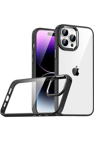 Apple Uyumlu iPhone 14 Pro Max Kılıf Zore Flora Kapak Siyah