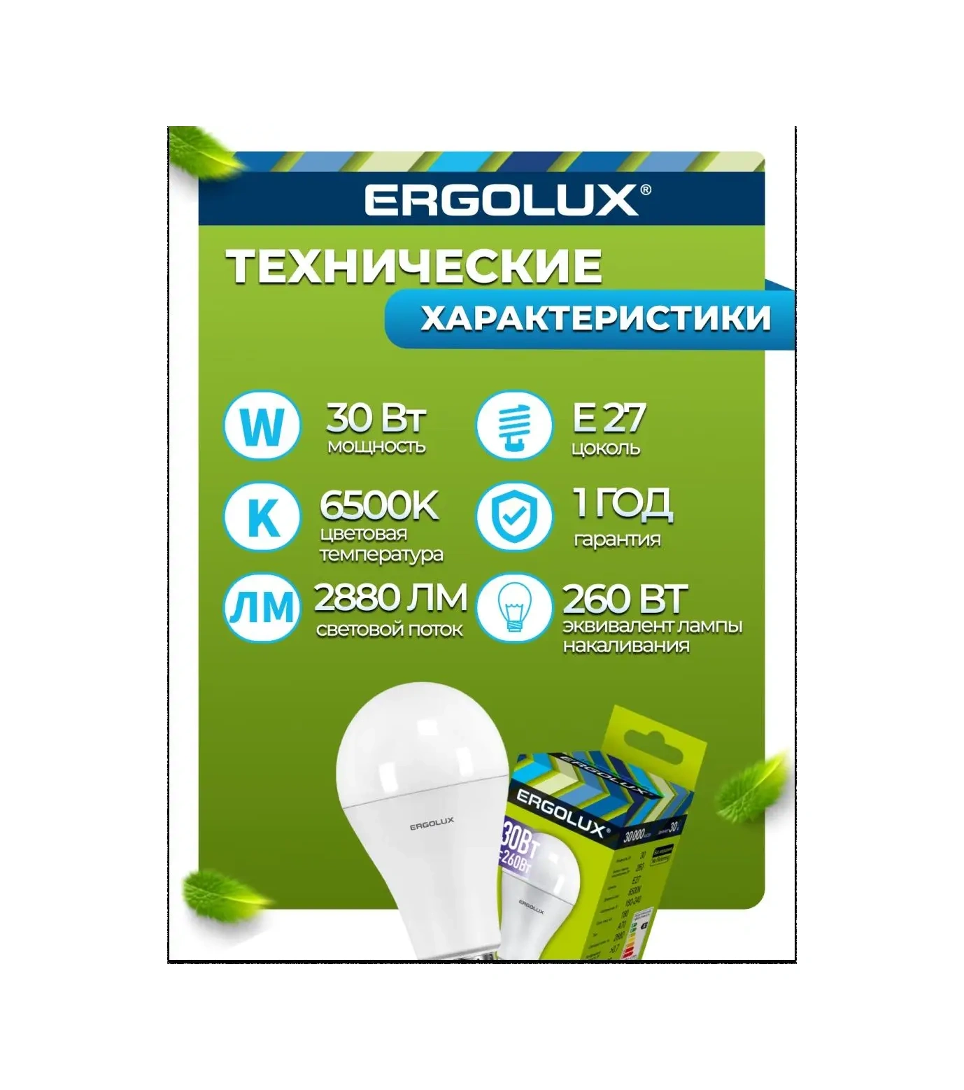 Ergolux Ergolux Led-a70-30w-e27-6k Led Lambası 16384556