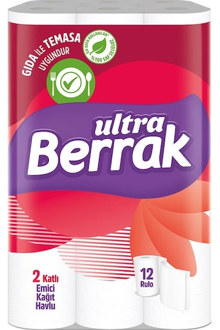 Berrak Çift Katlı Ultra Kağıt Havlu 12'li 4 Paket