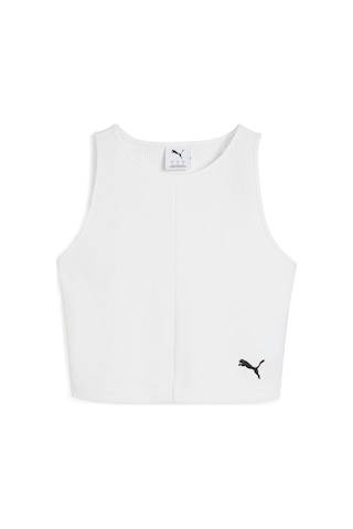 Puma Wardrobe Ess Ribbed Crop Top Kadın T-shirt Beyaz