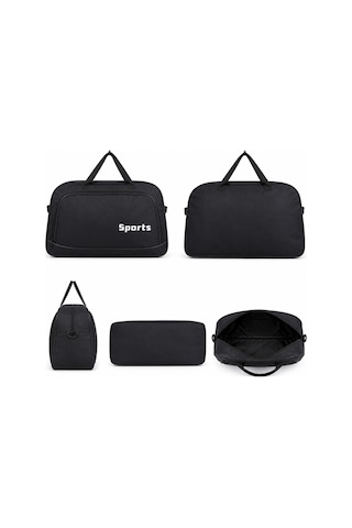 Pololiza Çok Amaçlı Unisex Spor Ve El Valizi / 60 Cm Seyehat Çantası / Asker Çantası / El Çantası Siyah
