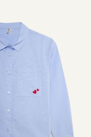 Defacto Oversize Geniş Kalıp Oxford Mavi Kız Çocuk Gömlek F2274a8/be213 Mavi