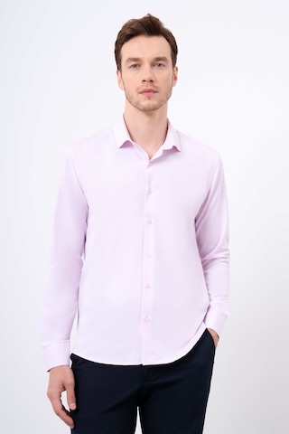 Morven Erkek Pudra Şamre Desenli Slim Fit Gömlek Pudra