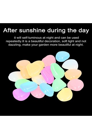 Xiyyadms 200 Adet Çeşitli Renkli Işıklı Taşlar, Akvaryum Bahçe Dekorasyonu, Otomatik Parlayan Yumuşak Elmas Taşları