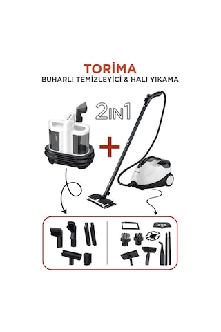 Torima V22B Koltuk Ve Halı Yıkama Makinesi + CB-08C Buharlı Temizleyici