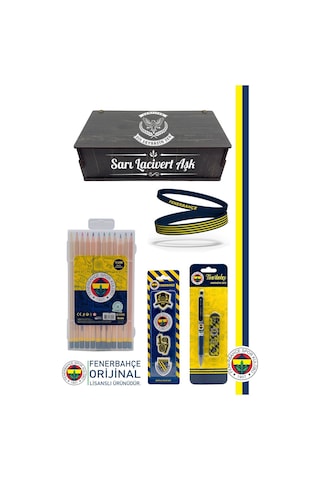 Fenerbahçe Orijinal Lisanslı Kalem Bileklik Kuru Boya Silgi Hediyelik Set Lacivert 003 Lacivert