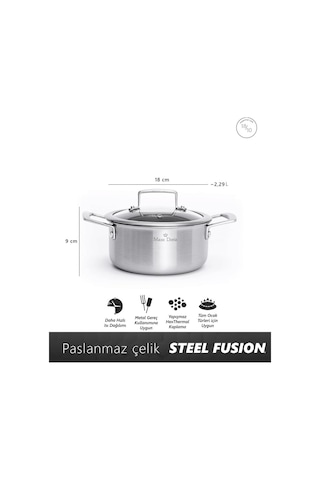 Maxx Doria Steel Fusion Jr 6 Parça Tencere Takımı Pa3040 Gri
