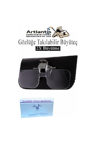 Gözlük Tipi Büyüteç 1 Adet 2x Büyütme Gözlük Üzeri Takılabilir Tak Çıkar Klipsli Büyüteç Optik Lens