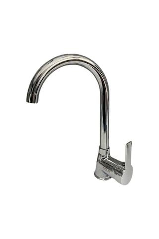 Rudi Armatür Pirinç Malzeme 360 Döner Görseli Eviye Bataryası Gümüş