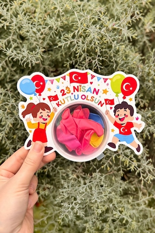23 Nisan Kutlu Olsun Çocuk Temalı Şeker Kutusu 10 Lu Set Kapaklı Mini Bayram Şeker Kabı, Hediyelik