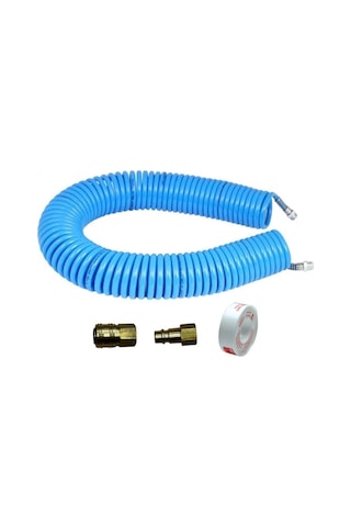 Poliüretan Spiral Hava Hortumu 5x8mm 7,5 Metre Qucik Setli