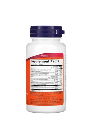 Now Foods B-50 Choline İnositol Paba Nervous System Health 100 Tablet