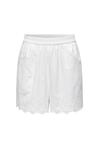 Only Kadın Şort Beyaz 15313167 Onllou Lıfe Emb Loose Shorts 24yw21000093 W210225 Beyaz