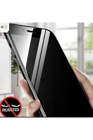 Apple  Uyumlu iPhone 6 / 6s Plus Siyah Privacy Kavisli Hayalet Gizlilik Filitreli Full Ekran Koruyucu