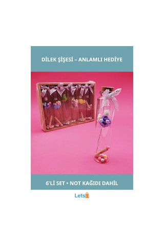 6'lı Şık Dilek Şişesi Hediye Seti