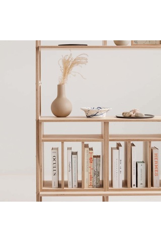 Woodesk Ocean, Ahşap Kitaplık Ve Raf Ünitesi, Natural Renk