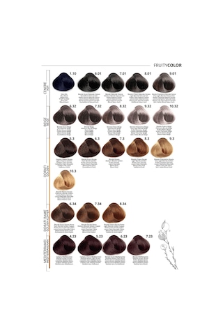 Puring Fruity Color Meyve Asitli Profesyonel Krem Saç Boyası Bal Köpüğü 100 ML 8.3 Açık Kumral Dore