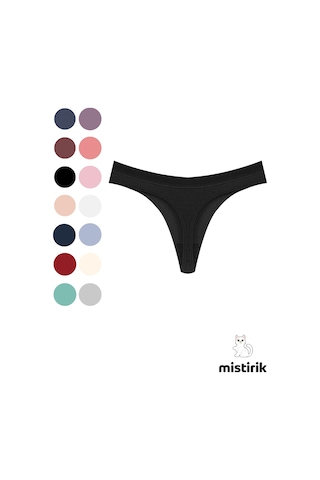 Mistirik Paulo Model Fitilli Esnek Kumaş String Tanga Siyah Renk Siyah