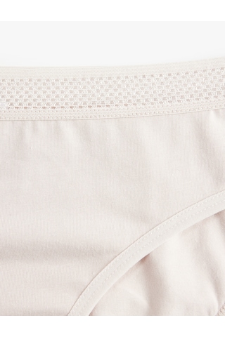 Koton Pamuklu Rahat Kalıp Lastik Detaylı Külot Pembe 6wlk30021mk Gül