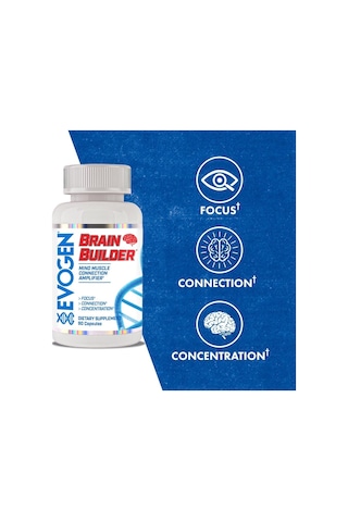 Evogen Brain Builder Neuro Mind Boosts Focus Concentration & Connection Lions Mane Bacopa Monnieri A Aromasız