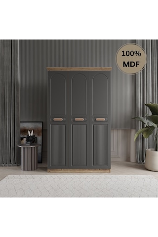 Pera 3 Kapak Mdf Gardırop Antrasit