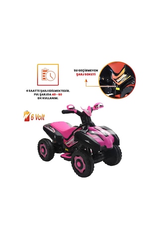 Robo Led Işıklı Müzikli 6 V Akülü Atv Motor Sarı