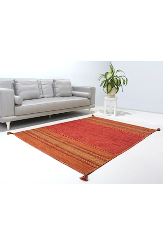 My Home Halı Trb-01 Iskandinav Pamuk Kilim El Dokuma Kiremit Kiremit