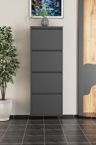 4 Kapaklı Metal Ayakkabılık Antrasit Antrasit