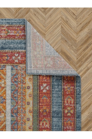 Antik 1111 Klasik Vintage Salon Halısı Renkli Retro Mutfak Halısı Tozumaz İnce Makine Halısı Çok Renkli