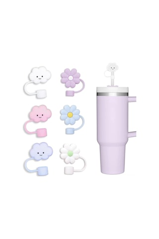 Ximistore9 6 Adet Silikon Pipet Kapağı Seti - Pvc Malzeme, 2.5x3.8cm Boyutunda, İçecek Boruları İçin Korumalı Kapağlar Çok Renkli