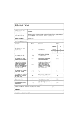 Siemens SN25EI70MT 8 Programlı 13 Kişilik Bulaşık Makinesi