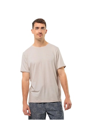 Jack Wolfskin Travel T M Erkek Tişört 1809751-5629 Bej