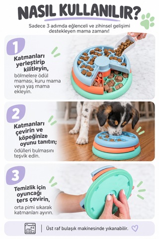 Outward Hound Puppy Lickin' Layers Multi Yavru Köpek Zeka Oyuncağı Ve Yavaş Yeme Mama Kabı