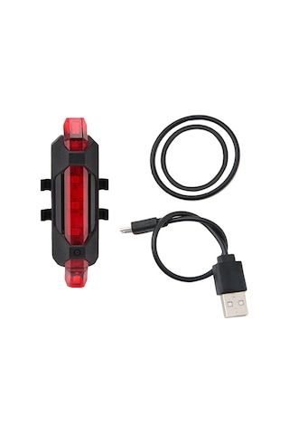 Usb Şarj Led Işık Bisiklet İkaz Işığı Arka Stop Lambası 5 Led 001