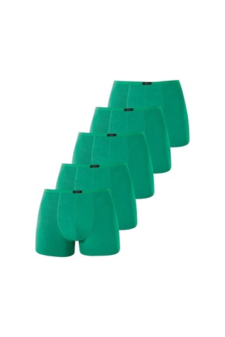 Carlburn Premium Erkek İnce Bel Lastikli Bambu Boxer Yeşil 5'li Paket Günlük Giyim