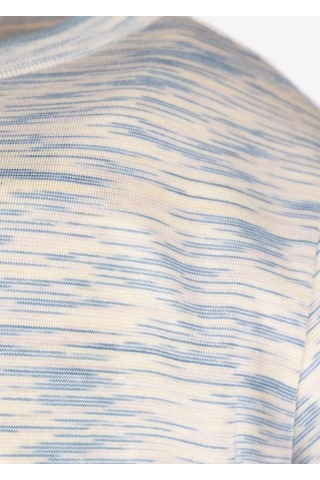 Erkek Çocuk Çizgili Organik Yazlık T-Shirt Mavi