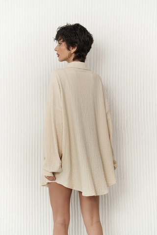 Mai Collection Mai Studios Co. Ocean Bej Oversize Gömlek Bej