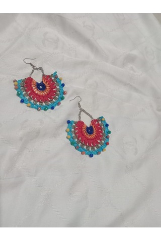 El İşi Örgü Küpe Çok Renkli