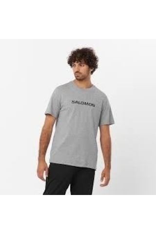 Salomon Sal Logo Perf Ss Tee M Heather Grey T-shırt Lc2245600 001